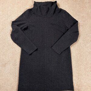 Pure Jill J Jill Charcoal Heather Gray Cowl Neck Drawstring Sweater Dress Medium